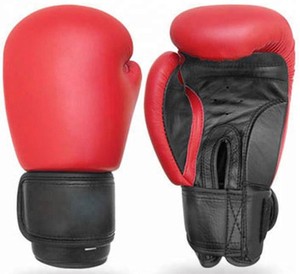 Guantes de boxeo de cuero PU de artes marciales de alta calidad Diseño de logotipo personalizado Entrenamiento de boxeo Cuero genuino OEM 10oz a 16oz - Product Image 1