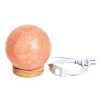 Lámpara de Sal Rosa del Himalaya Natural con Base de Madera Tallada, Ecológica, Estilo Náutico, Hecha a Mano y Personalizada para el Hogar