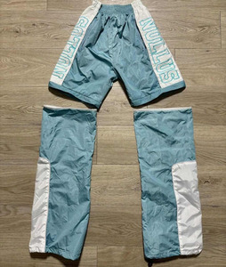 Wholesale Plus Size Vintage Breathable Men's Nylon Pants Custom Side Detachable <b>Shorts</b> Striped Windproof Waterproof Mid Waist - Product Image 2