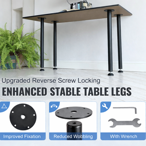 Metal Furniture <b>Legs</b> with Easy Installation 30 inch Pipe <b>Table</b> <b>Legs</b> for DIY Office Desk, Dining <b>Table</b>, 1200lb Load EDPTBL024 - Product Image 4