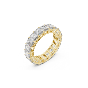 Esmeralda corte diamante eternidad anillo laboratorio cultivado Natural diseño personalizado atemporal boda joyería fina aniversario mujeres - Product Image 3