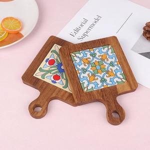 Stylish wood <b>hot</b> pot holder wooden trivet mat best selling cooking <b>pan</b> <b>stands</b> for B2B importers - Product Image 3