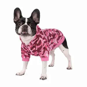 Vente en gros Sweatshirts à capuche camouflage pour chien Vêtements pour petits chiens Sweat à capuche avec poches Vêtements chauds pour animaux de compagnie Hiver