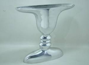 Juego de jarrones de flores de alta calidad de diseño moderno de dos macetas con acabado plateado de aluminio para decoración del hogar, sala de estar y dormitorio - Product Image 6