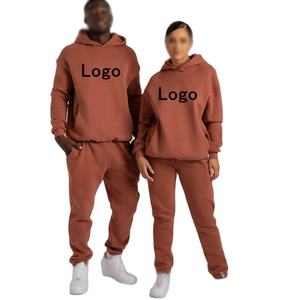 Wholesale Solid Cotton <b>Fleece</b> Sweat Suit | Unisex Men <b>Women</b> | <b>Jogger</b> Pants & Hoodie Set Breathable Quick Dry - Product Image 4