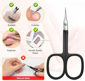 Ciseaux à cuticules incurvés noirs de qualité supérieure, personnalisés, avec manche ergonomique en acier inoxydable, outil professionnel pour les ongles - Product Image 4