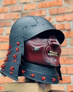 Casque de samouraï médiéval 18GA casque de chevalier avec doublure en cuir noir casque médiéval cadeaux - Product Image 2