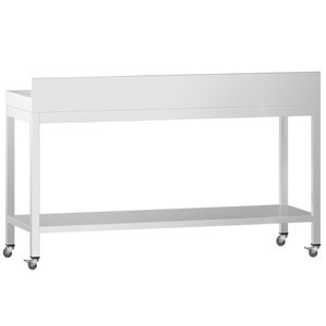 Commercial <b>Stainless</b> <b>Steel</b> <b>Table</b> with Upstand PREMIUM - 2000x600mm - with Undershelf - with Rear Upstand - Product Image 6