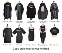 Capes de barbier personnalisées en gros, col réglable, nylon et polyester de haute qualité, imperméables, coupe-vent, séchage rapide, unisexe, professionnelles