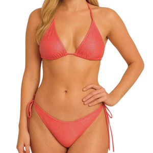 Conjunto de Bikini para Mujer, Traje de Baño de Dos Piezas, Triangular, con Lazos Ajustables en el Parte Inferior, Top Halter, Ropa de Playa, Estilo Veraniego - Product Image 1