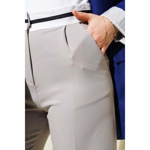 Women's Casual Waist Striped Palazzo Trousers Stone Colored Long XL Wide-Leg Breathable Features <b>Applique</b> Decoration Wrinkled - Product Image 3