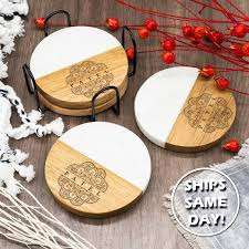 Dessous de verre en marbre Antique Vintage Stone Table Drink Coaster Cadeau personnalisé - Product Image 1