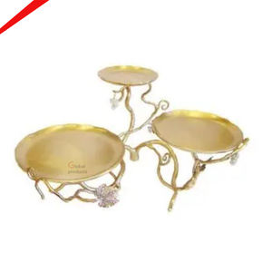 Top Selling Golden Finished Round Shape Metal <b>Cake</b> <b>Stand</b> for Party Weddings - Product Image 4