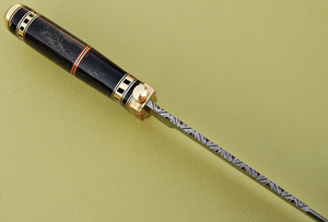 Cuchillo Bowie de caza de acero de Damasco hecho a mano personalizado con mango de cuerno OEM compatible con Funda de cuero de grado DIY de Knives Maker - Product Image 4