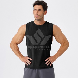 <b>Men's</b> <b>White</b> Cotton Tank Top O-Neck Sleeveless Regular Fit Breathable Casual Solid Color Jersey <b>Vest</b> - Product Image 4
