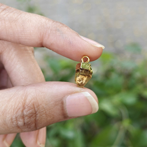 จี้หินซิทรินธรรมชาติชุบทองรูปหกเหลี่ยมปลายแหลมสำหรับทำสร้อยคอ จี้ และตัวเชื่อมต่อต่างหู - Product Image 5