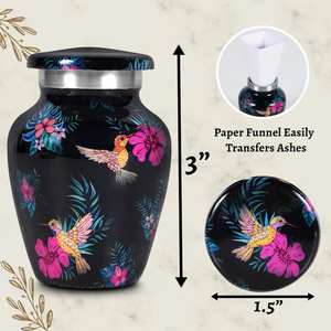 Mini urnas de colibrí para cenizas humanas, pequeñas urnas de recuerdo para mujer, pequeñas urnas decorativas para funerales, 3 pulgadas, 1 unidad - Product Image 5