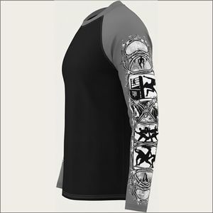 เสื้อรัดกล้ามเนื้อ MMA คุณภาพพรีเมียมสำหรับผู้ชาย ระบายอากาศได้ดี UPF50 เป็นมิตรกับสิ่งแวดล้อม ป้องกันแบคทีเรีย แห้งเร็ว สีและโลโก้สั่งทำได้ แขนยาว - Product Image 4