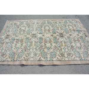 Alfombra Turca Vintage de 5.3x8 pies (162x245 cm), Alfombra de Lana con Borde Marrón - Product Image 3