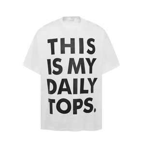 T-shirt pour homme de haute qualité, surdimensionné, épais, court, col ras du cou, nouveau modèle, motif imprimé personnalisé, paiement TT - Product Image 4