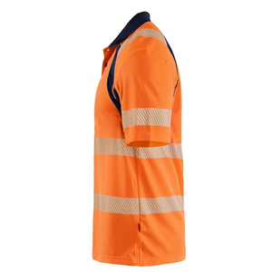 Polo de trabajo de seguridad de manga corta de alta visibilidad Ropa de trabajo de construcción de rayas reflectantes Hecho de poliéster \ Polos de algodón a la venta - Product Image 6