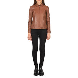 2025 New Arrival Hot Selling Factory Price Raw Breathable 100% Genuine Leather High Quality Women's Leather Jacket - Product Image 6