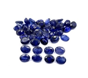 พลอยแซฟไฟร์สีฟ้าแบบตัดทรงรีตามธรรมชาติขนาด3-8มม. พลอยแซฟไฟร์สีฟ้าสำหรับทำเครื่องประดับ - Product Image 2