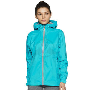 Chaquetas cortavientos con capucha con cremallera para mujer Chaquetas impermeables hechas de poliéster de nailon Precio barato Personalización OEM - Product Image 1