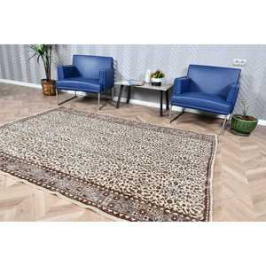 5.5x7.3 ft Turkish Vintage Rug, Large Rug, <b>Brown</b> <b>Wool</b> Rug - Product Image 3