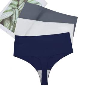 Großhandel Damen Nahtloser Tanga Eisseide Unsichtbare Unterwäsche Lasergeschnittene No-Show-Unterwäsche Sexy G-String für Yoga - Product Image 3