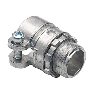 Connecteur BX-Flex en fer malléable de type compression droite en zinc pour conduit métallique, câble AC et MC