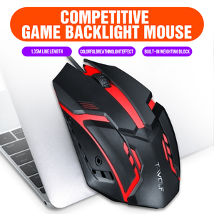 Ratón Óptico para Juegos T-Wolf con Cable USB 2.0, Retroiluminación LED, Alta Sensibilidad para Computadora Portátil, PC de Escritorio y Juegos - Product Image 2