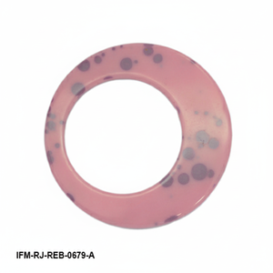 Brazalete de Resina Rosa Hecho a Mano - Joyería de Diseño Asimétrico con Puntos - Product Image 1