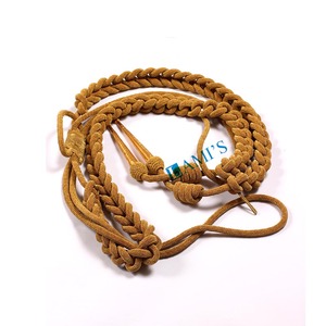 Fabricants en gros Cordon d'Aiguillette de cérémonie Cordon d'épaule Aiguillette uniforme à deux pointes en argent - Product Image 4