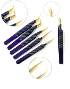 Pince à cils en acier inoxydable de qualité supérieure avec logo personnalisé, fabricant en gros de haute qualité, meilleur matériau, ensemble de 6 pièces - Product Image 6