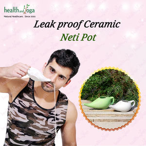 HealthAndYoga Classico Vert Céramique Neti Pot Irrigation Nasale Naturelle Soulagement Des Sinus Prix En Vrac Disponible - Product Image 3