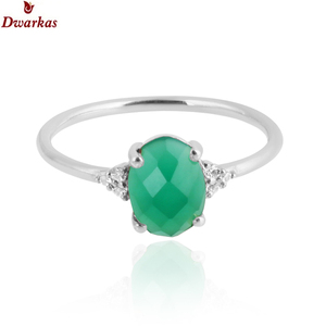 Anillos de Plata de Ley 925 con Ónice Verde y Circonitas, Joyería de Moda de Alta Calidad para Mujer, Regalo para Bodas y Fiestas - Product Image 3