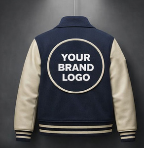 Fabricant de vestes universitaires personnalisées OEM, étiquette privée, corps en laine, manches en cuir, vestes Letterman, commande en gros avec patch en chenille - Product Image 2