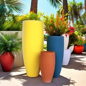 Pot de jardinière en fibre de verre écologique classique Design intérieur/extérieur polyvalent pour la maison jardin utiliser diverses plantes en gros - Product Image 2