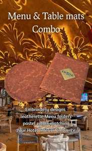 Premium <b>A4</b> PU <b>Leather</b> Durable ISO Certified Customized Embossed Nickel Plated Logo Restaurant & Hotel Menu Covers - Product Image 3