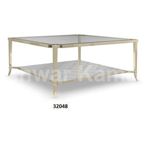 Mesa auxiliar cuadrada de Coral de aluminio plateado Mesa auxiliar de café elegante para el hogar Sala de estar y oficina - Product Image 4