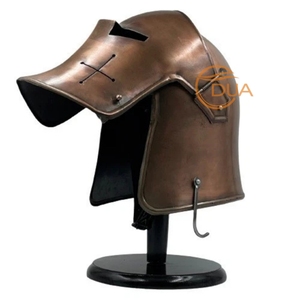 Casco Medieval de Cruzado, Casco de Caballero de Acero Hecho a Mano, Acabado Antiguo para Coleccionistas de Armadura, Pulido - Product Image 5
