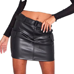 Tissu doux léger femmes jupe en cuir taille personnalisée couleur personnalisée respirant écologique haute qualité genou-longueur - Product Image 2