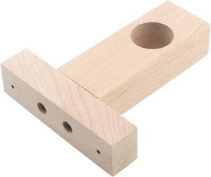 Support de rideau en bois support d'extrémité support d'extrémité de placard de draperie inachevé paquet de 4 avec vis (adapté pour tige 25mm - Product Image 5