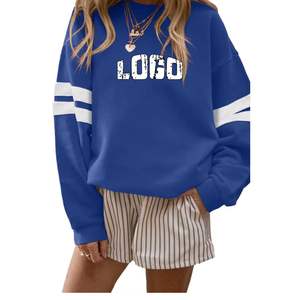 Sudaderas de Cuello Redondo a Rayas con Lavado Ácido para Mujer, Tops Casuales de Manga Larga, Cómodas, de Alta Calidad, 100% Algodón - Product Image 4