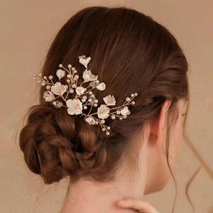 Accesorios <span class=keywords><strong>para</strong></span> el cabello de comunión <span class=keywords><strong>para</strong></span> niña, joyería de flores, tocado de cristal de perlas, conjunto de pasadores <span class=keywords><strong>para</strong></span> el pelo <span class=keywords><strong>para</strong></span> Boda nupcial 2025 - Product Image 1