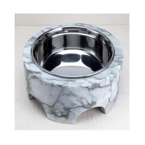 Set Of 2 Different Size <b>Dog</b> Food <b>Bowl</b> High Quality Marble And <b>Stainless</b> <b>Steel</b> <b>Dog</b> <b>Bowl</b> At Reasonable Price - Product Image 3
