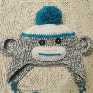 Gorro de Mono de Ganchillo Personalizado 2025 de Moda, de Hilo de Algodón Marrón, Tejido a Mano, Orejeras de Invierno, Trenzas, Personaje, para Exteriores, Unisex, Fiestas Infantiles - Product Image 2