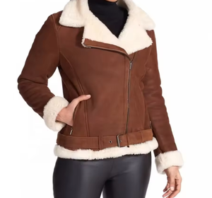 Manteau d'hiver en fausse fourrure pour hommes, décontracté, épais, chaud, extérieur, moto, grande taille, en cuir véritable, veste pour hommes. - Product Image 1