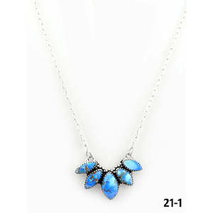Collier artisanal en turquoise et argent sterling Golden Hills du sud-ouest, bijou de collection culturelle - Product Image 2
